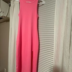 Pink Sleeveless Maxi Dress